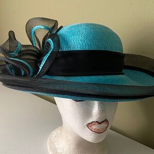 Beautiful Turquoise Dress Hat / Church Hat by david m